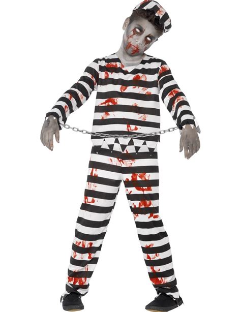 Déguisement zombie prisonnier garçon Halloween, décoration anniversaire