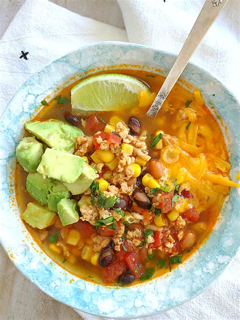 Instant Pot Turkey Taco Soup Foodtastic Mom