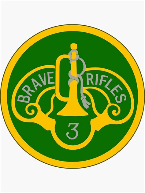 3rd Cavalry Regiment Brave Rifles United States Army Sticker For