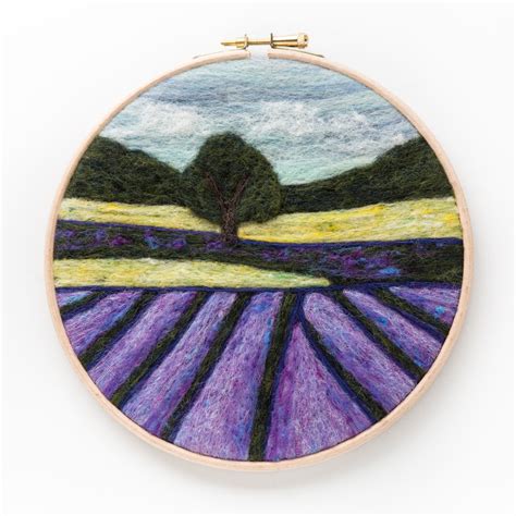 Lavender Fields Needle Felting Kit Landscape Painting