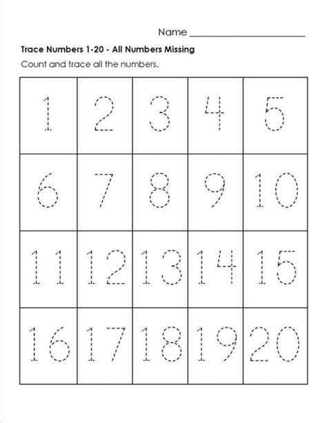 Trace The Numbers K5 Worksheets