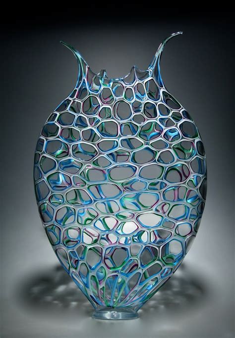 Jewel Aura Foglio By David Patchen Without Square Base Art Glass Vessel