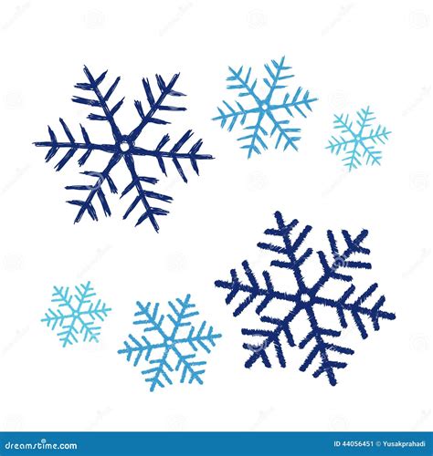 Snowflakes Doodle Stock Vector Illustration Of Sign 44056451