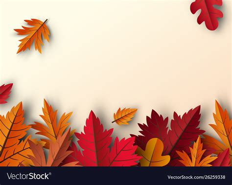 Autumn Leaves Background Design With Copy Space Vector Image