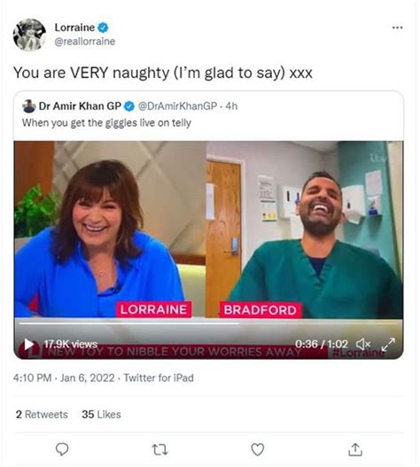 Lorraine Kelly Brands Itv Co Star Very Naughty After Cheeky Question