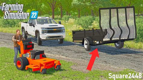 Lawn Care Trailer Was Hit Damaged Farming Simulator 22 Youtube