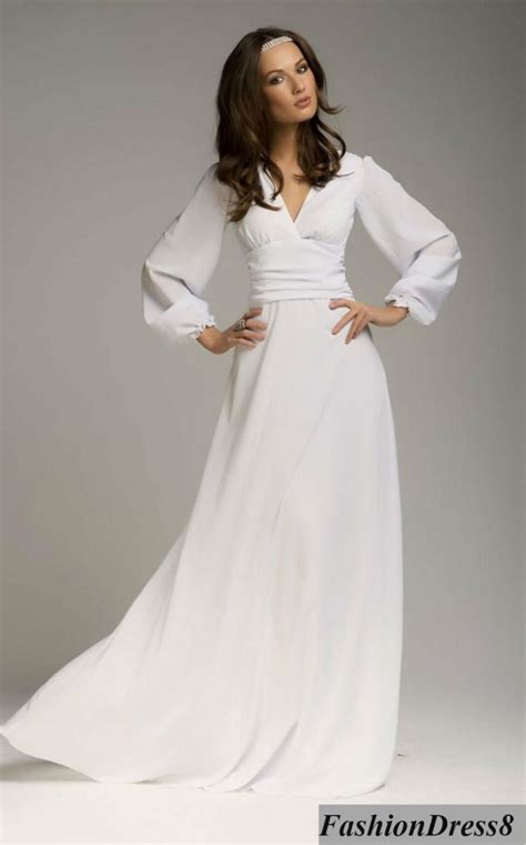 Maxi Dress Woman Wedding White Dress Eveningchiffon Sexy Dress Long Sleeve 2526714 Weddbook