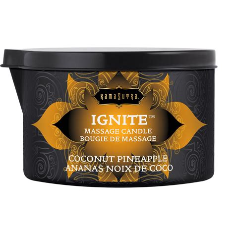 Kama Sutra Ignite Massage Oil Candle Coconut Pineapple 6 Oz