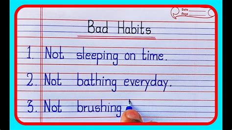 Bad Habits 10 Lines Essay Writing In English10 Lines Essay On Bad