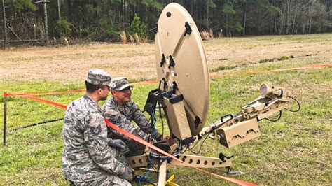 Us Air Force Combat Communications Squadron Sets Up A Radio Frequency