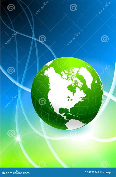 Green Globe On Abstract Background Stock Illustration Illustration Of