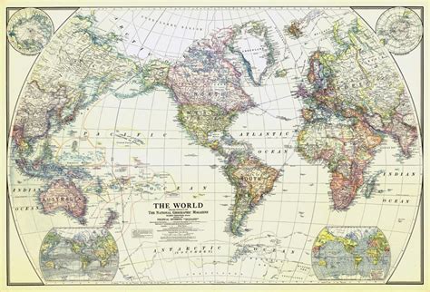 National Geographics First Supplement Map Of The World Appeared In The