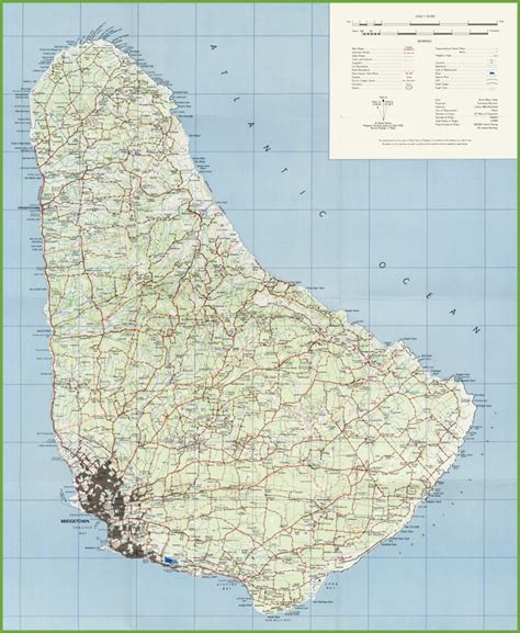 Large Detailed Map Of Barbados 7650 The Best Porn Website