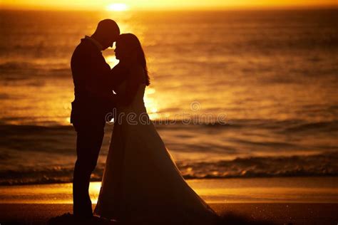 Love Silhouette And Couple With Beach Sunset Bond Relax And Enjoy