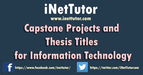 Outlines are likened to that of blueprints because they play a crucial part in creating something new. Capstone Projects and Thesis Titles for Information ...