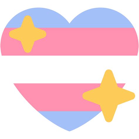 A colourful rainbow flag emoji featuring six colours, commonly used to represent the lgbt movement. Heart_Trans - Discord Emoji
