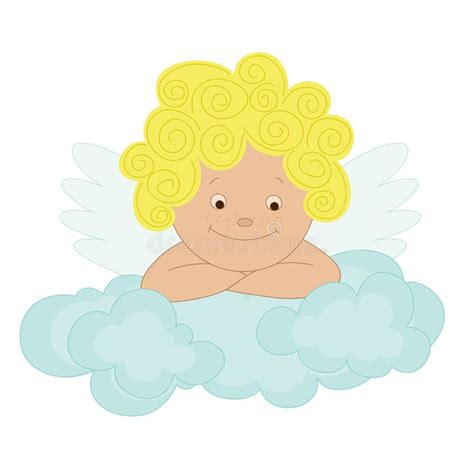Angel On A Cloud Stock Vector Illustration Of Blue Clipart 30517284