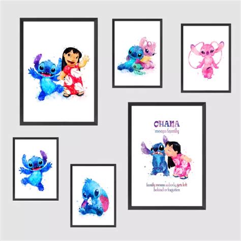 Disney Lilo And Stitch Wall Art Poster Print Picture T Canvas Home