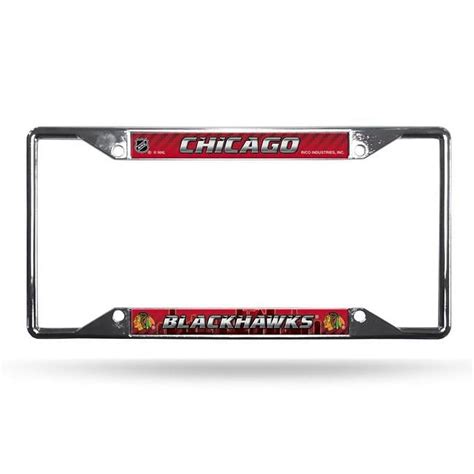 Chicago Blackhawks License Plate Frame Chrome Ez View