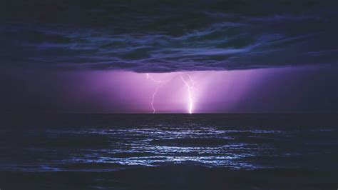 Storm Lightning Sea Clouds