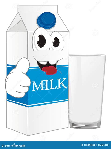Happy Milk With Empty Glass Stock Illustration Illustration Of Lactose Milk 128844352