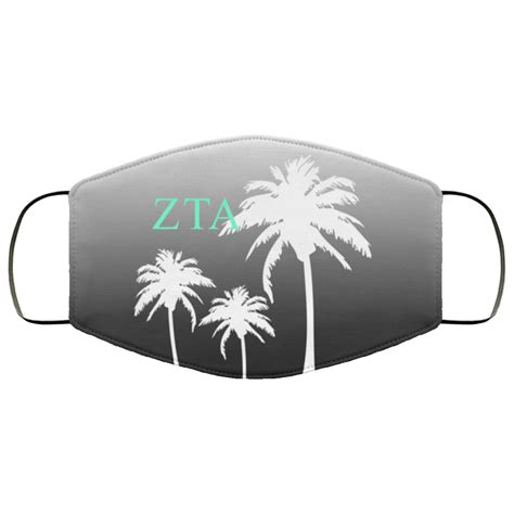 Zeta Tau Alpha Palm Trees Face Mask — Greeku