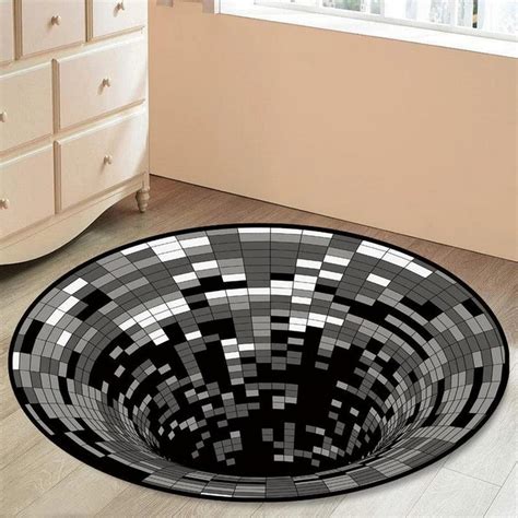 3d Optical Vortex Illusion Carpet Round Rug Style 1 Fancygrab