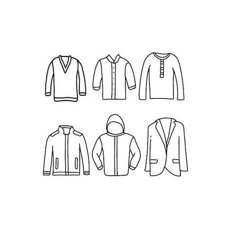 Premium Vector Clothes Handrawn Doodle Illustrations Vector Set