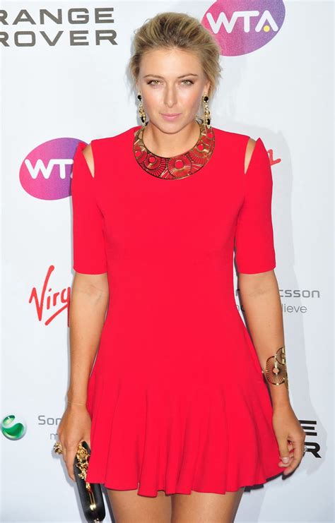 Maria Sharapova Leggy Wearing Red Mini Dress At Wta Pre Wimbledon Party
