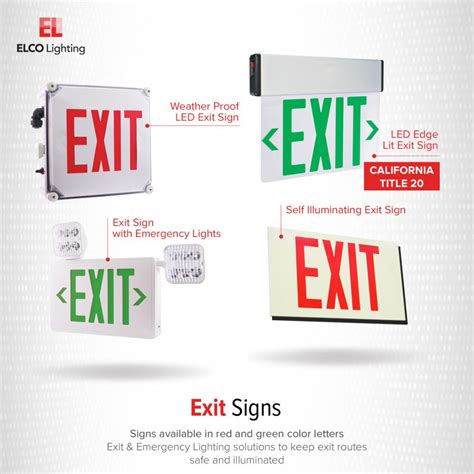 Led Edge Lit Exit Sign Elco Lighting