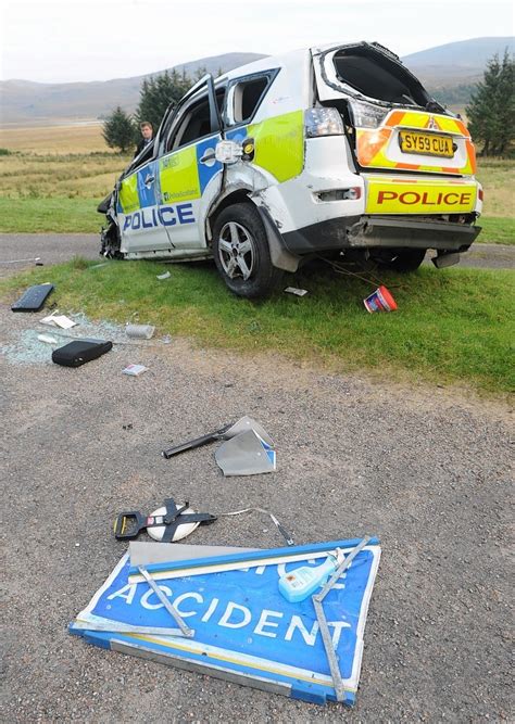 Pictures Show Aftermath Of Stolen Police Car Crash In Highlands
