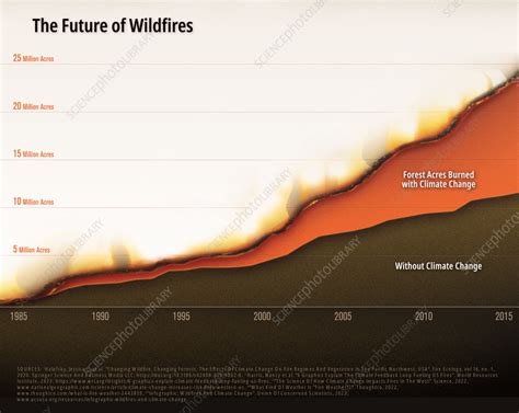 Forest Fires And Climate Change Graph Stock Image F0374684