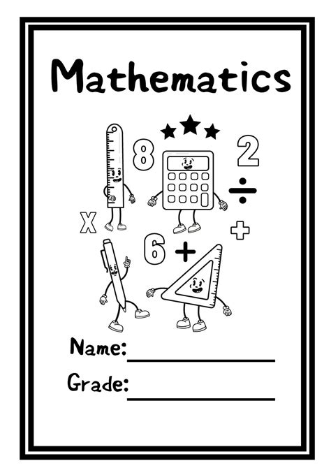 Mathematics Printable Book Covers X Teacha