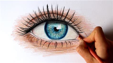 Timelapse Drawing An Realistic Eye With Colored Pencils David Min Art Youtube