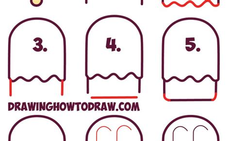 How To Draw Cute Kawaii Popsicle Creamsicle With Face On It Easy Step