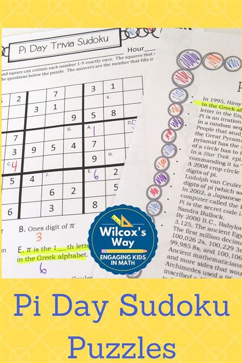 This puzzle is a little tricky as all of the numbers. Pi Day Sudoku Printable | Sudoku Printable