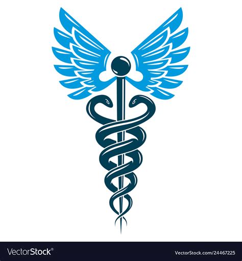 Caduceus Medical Symbol Graphic Emblem Created Vector Image