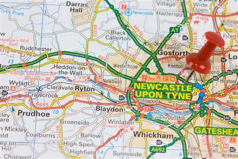 Road Map To Newcastle Upon Tyne Stock Photo By ©chris2766 51977205