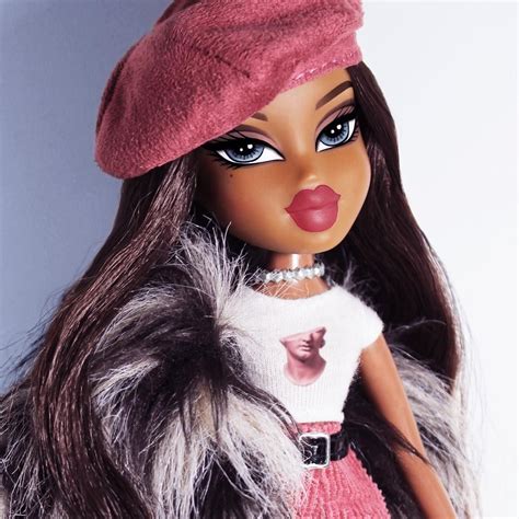 Bratz dolls nostalgic aesthetic chloe jade sasha yasmin skinny legend trendy. ☁️☁️☁️ on Instagram: "Angel eyes, Tell me lies " | Black bratz doll, Bratz doll outfits, Bratz doll