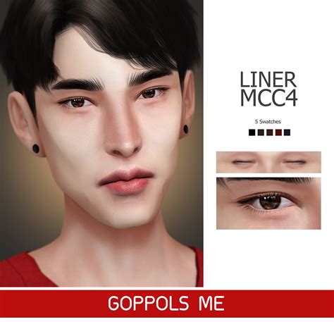 Gpme M Liner Cc4 Makeup Cc Sims 4 Cc Makeup Male Makeup Sims 4 Mods