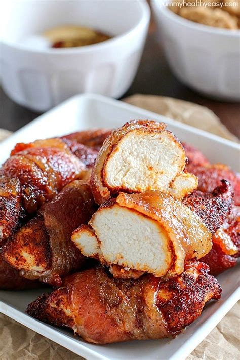 I used 2 cans soup, baked the (8) 4 oz. Brown Sugar Bacon Wrapped Chicken - Yummy Healthy Easy