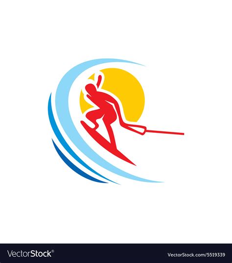 Water Sport Ski Abstract Logo Royalty Free Vector Image