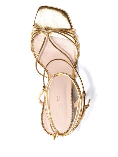 Lia Lace Up Heeled Sandal Gold Womens Marciano Shoes Joshua Weinberg