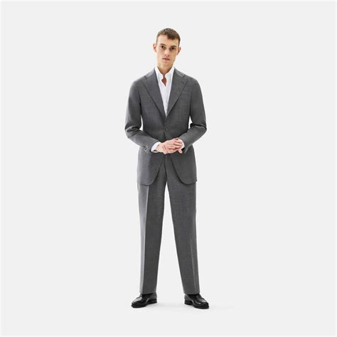 Custom Tailored Suit Fresco Mid Grey Blugiallo