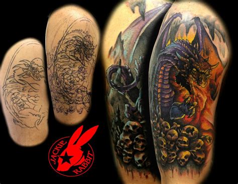 Dragon Cover Up Tattoo By Jackie Rabbit By Jackierabbit12 On Deviantart