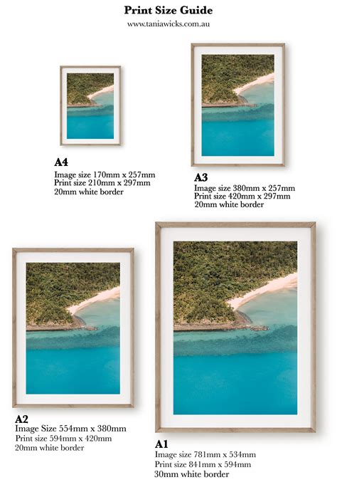 Print Size Guide Photo Prints Tania Wicks Photography