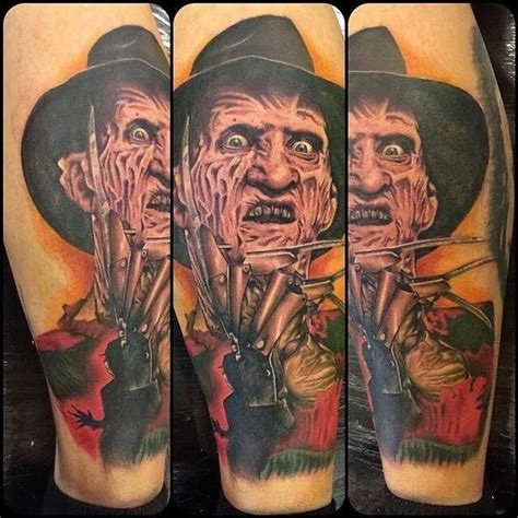 Nice 3d Angry Freddy Krueger Tattoo By Brandy Bryant