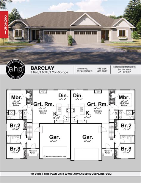 One Story Duplex House Plans Homeplan Cloud