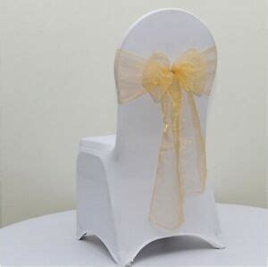 Create organza chair bows, rosettes, and other chair sash styles with these affordable yet excellent quality organza chair sashes. 25x Gold Organza Chair Sashes Bows Ties Wedding Birthday ...
