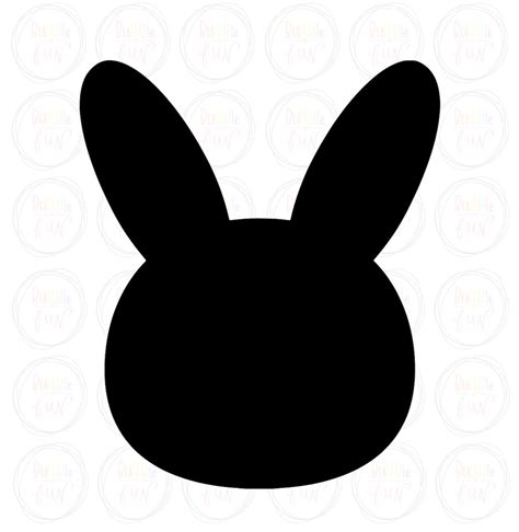 Easter Bunny Rabbit Facehead Silhouette Vector Image With Etsy